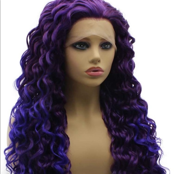 💫 24”  PURPLE OMBRE KINKY CURLY
 LACE FRONT WIG💫 *NEW*
🆕🆕🆕 - Picture 3 of 8